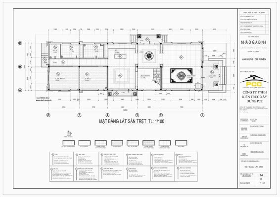 Bản vẽ thiết kế mặt bằng lát sàn trệt