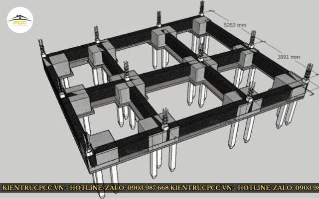 Móng cọc bê tông xây dựng nhà phố